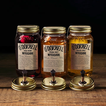 O'Donnell Moonshine - Set of Moonshine Jars (3x700ml + 3xPouring Lid)